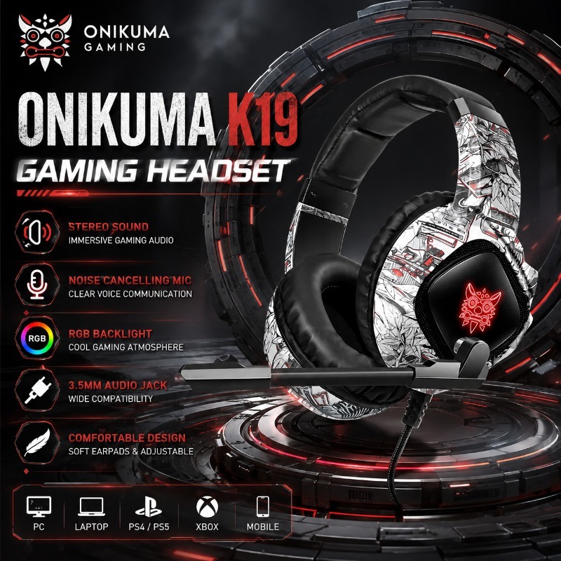 Gaming Console Tower - ONIKUMA K19 Gaming Headset Wired Noise