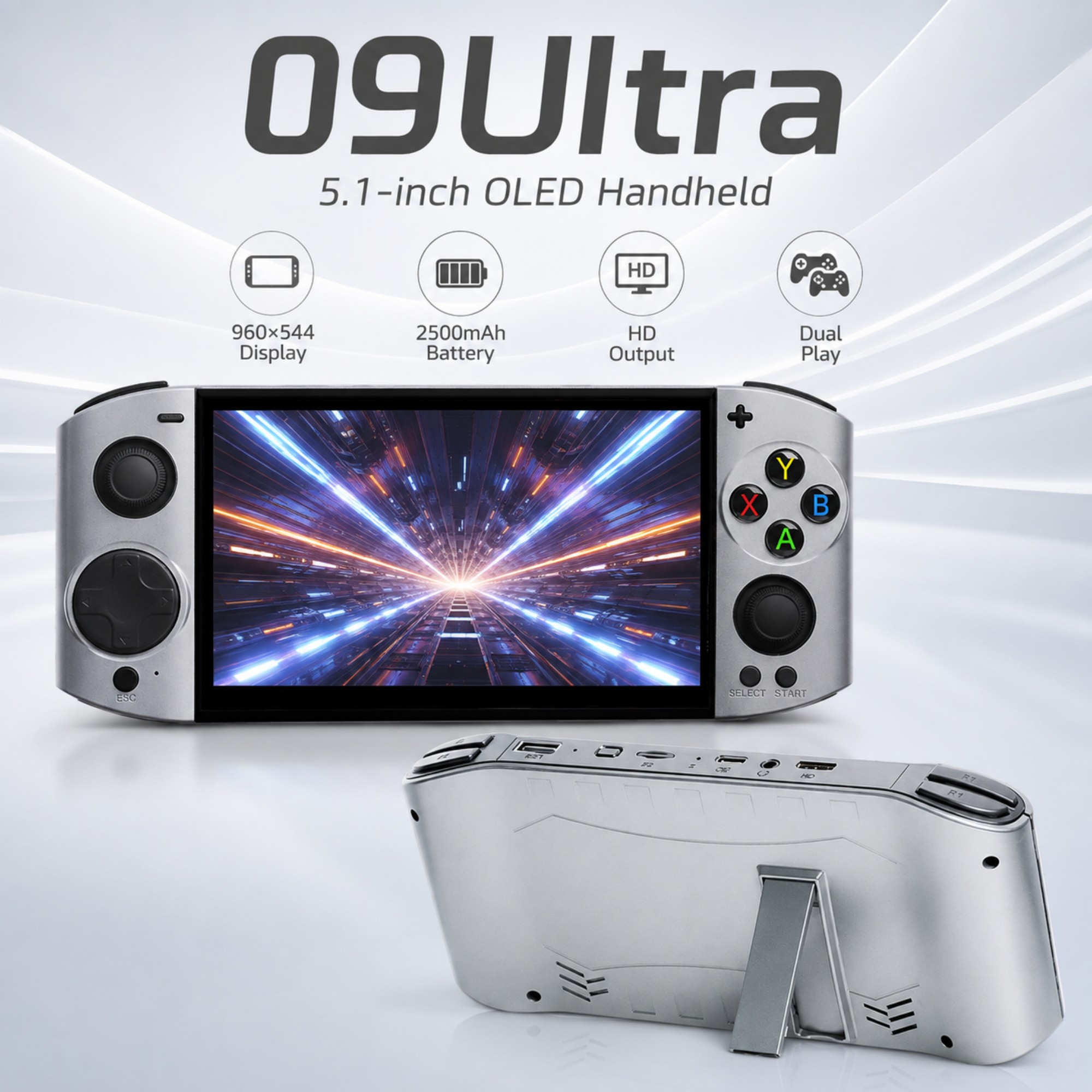 Gaming Console Retro Handheld - 09 Ultra 5.1 Inch OLED Handheld