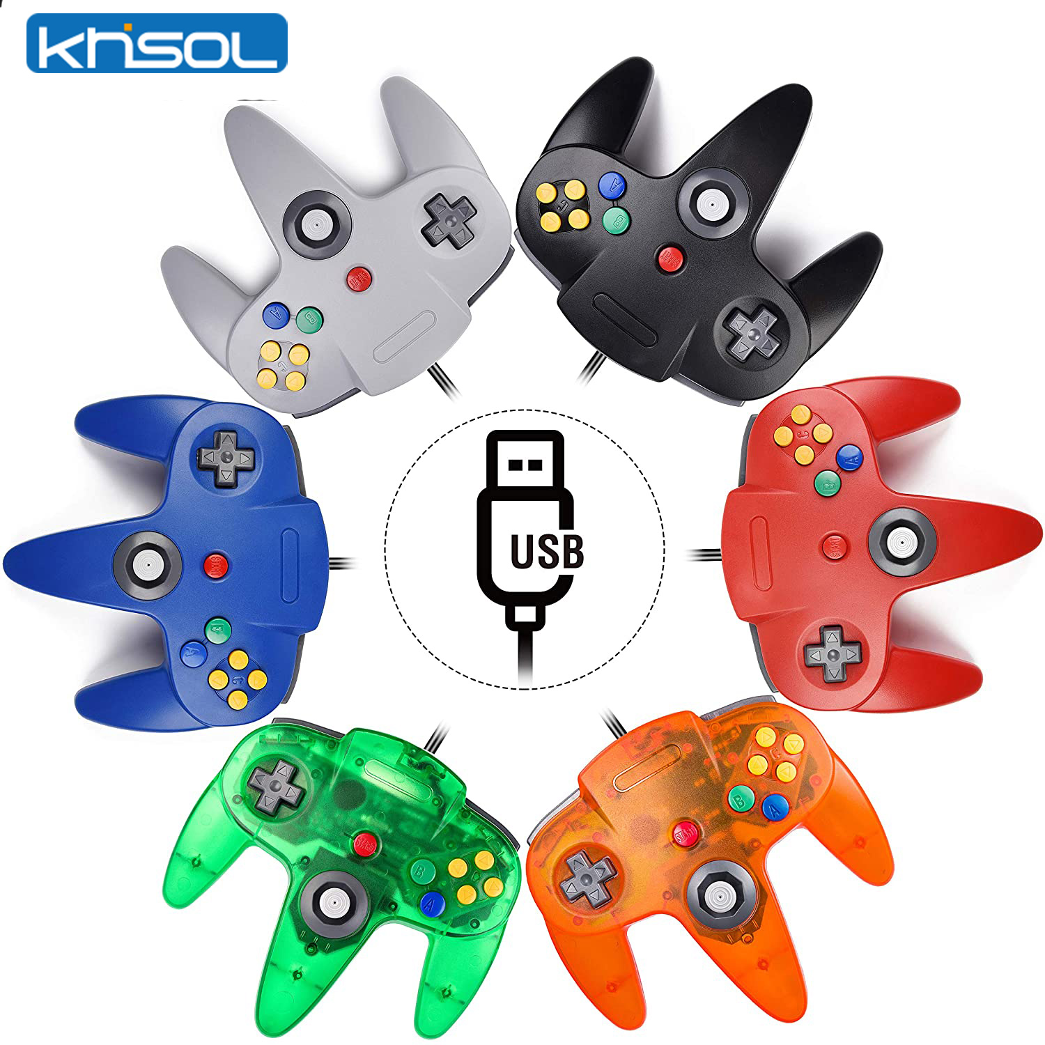 Gaming Console Retro - N64 Controller Classic USB Wired Remote