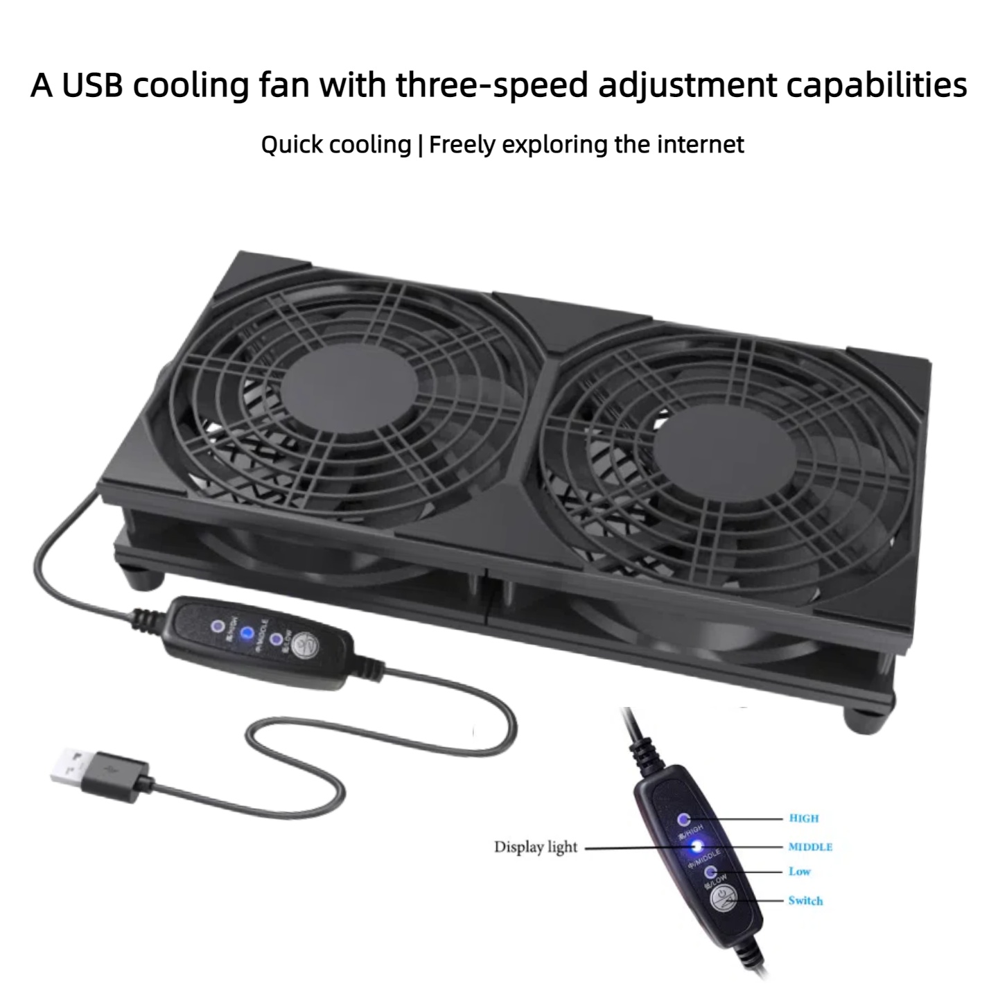 Dual USB Cooling Fan with 3-Sp - đánh giá và giá Gaming Console Pc