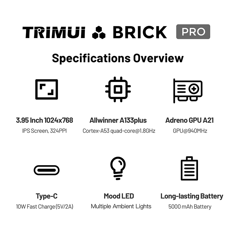 NEW TRIMUI BRICK PRO Retro Han - đánh giá và giá Gaming Console Under 5000