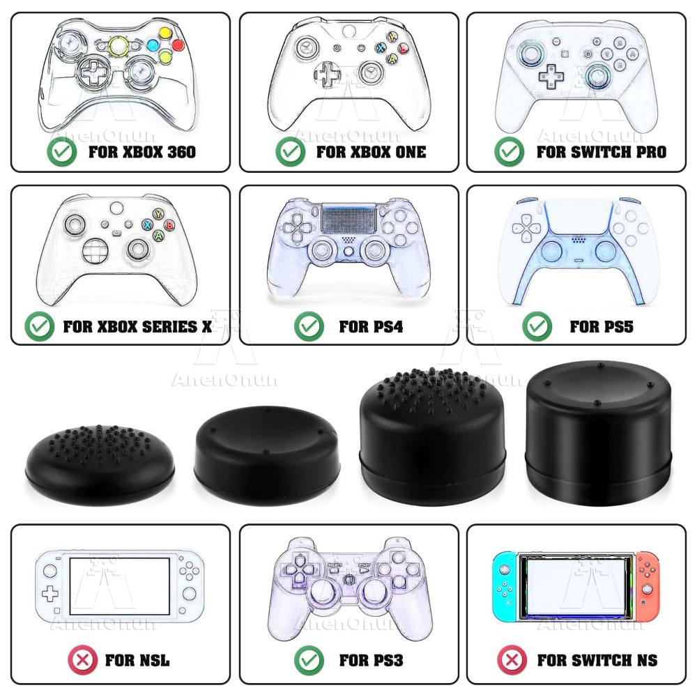 8PCS Thumb Grip Caps Controlle - đánh giá và giá Gaming Console Pc